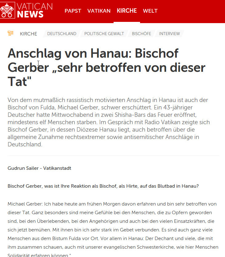 Bischof Gerber - Interview mit Vatican News